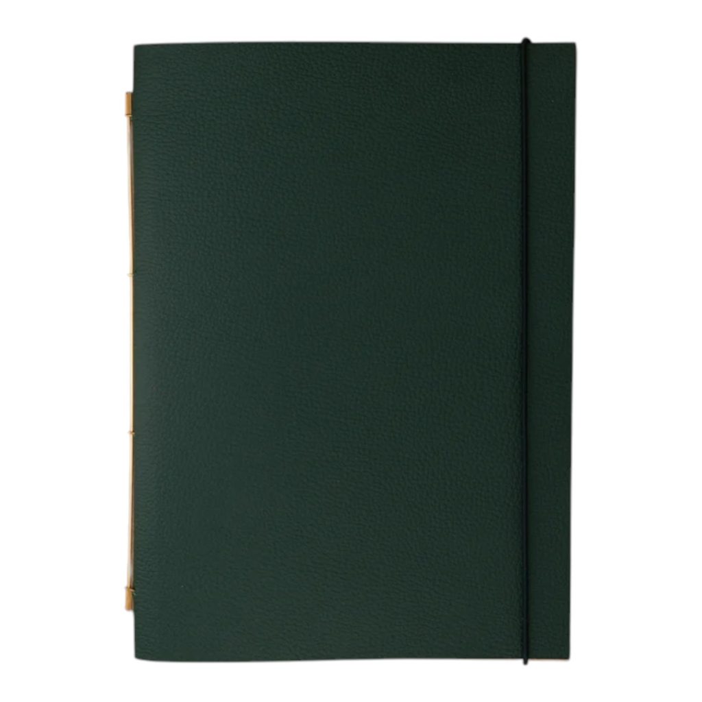 Novum Organum L Yeşil Deri Not Defteri - Grained Green | Yeniden Doldurulabilir Defter