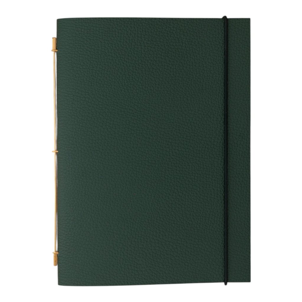 Novum Organum M Yeşil Deri Not Defteri - Grained Green | Yeniden Doldurulabilir Defter