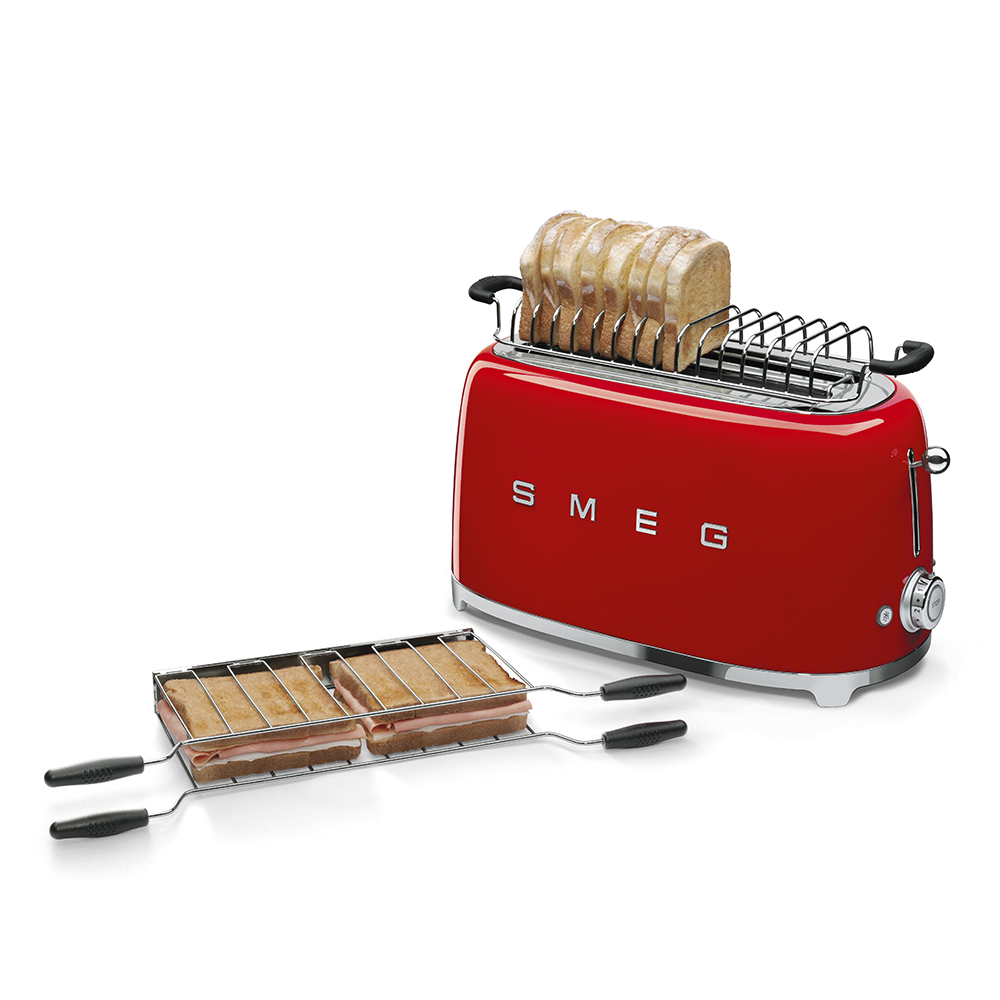 Smeg 50's Style 4 Dilim (2x2 Uzun Yuvalı) Ekmek Kızartma Makinesi - Kırmızı - Görsel 4
