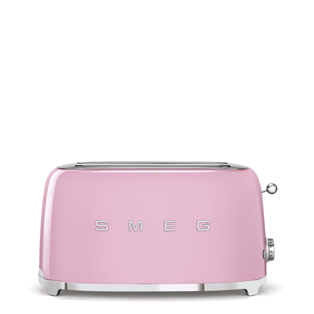 Smeg 50's Style 4 Dilim (2x2 Uzun Yuvalı) Ekmek Kızartma Makinesi - Pembe