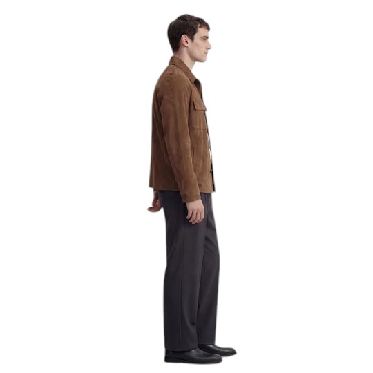 Simple Neck Kahverengi Erkek Ceket - Görsel 4