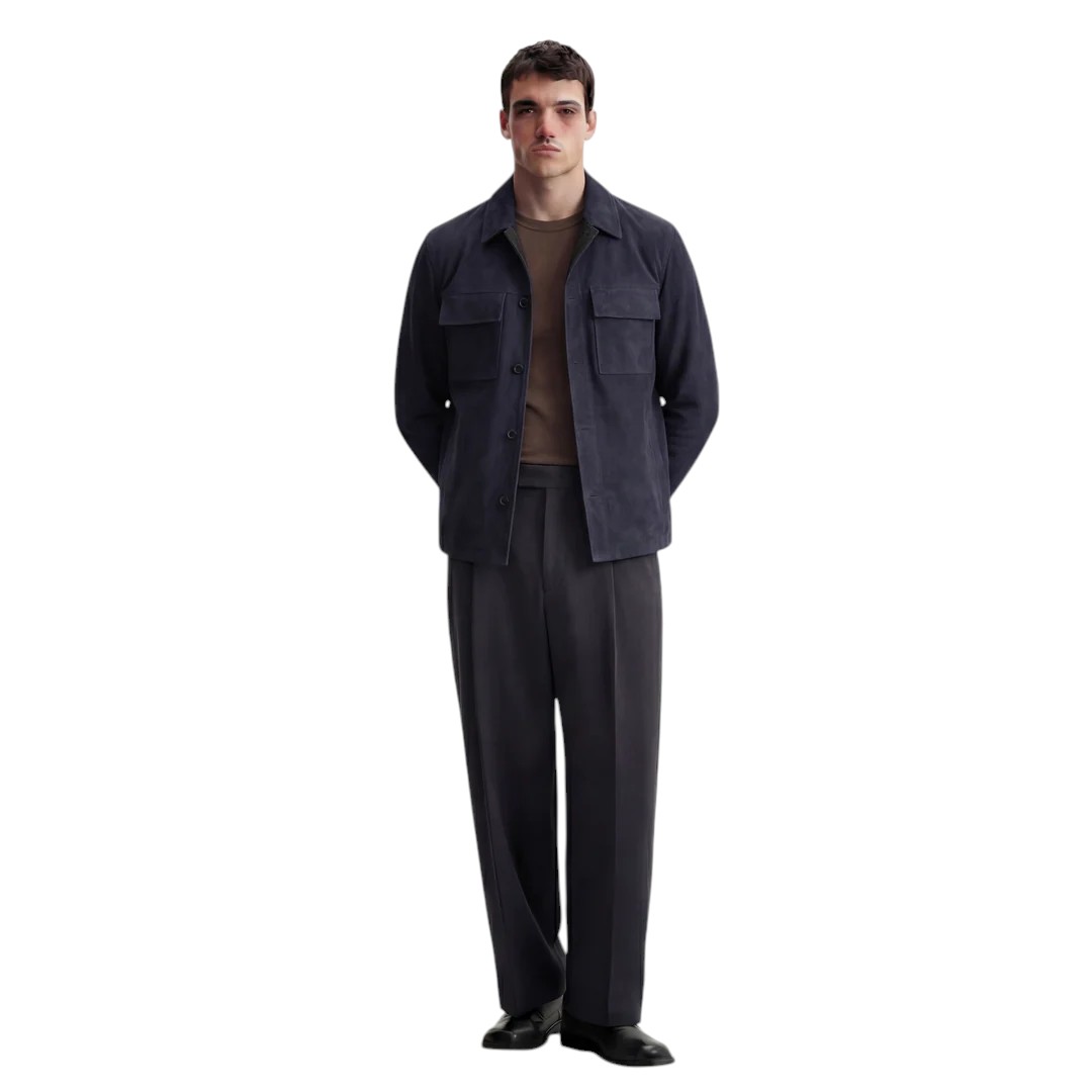 Sherlock Simple Neck Lacivert Erkek Ceket