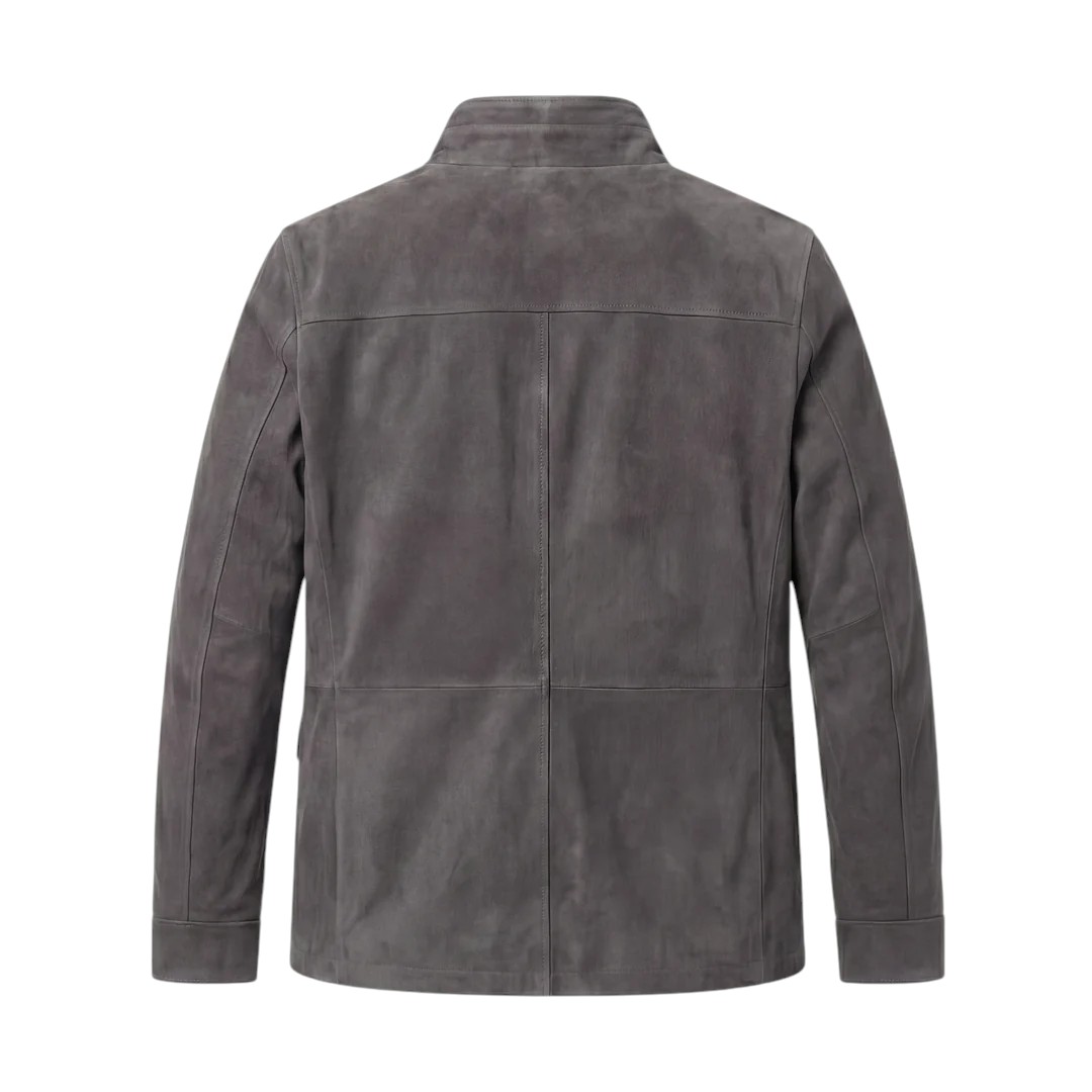 Simple Neck Gri Erkek Ceket - Görsel 3