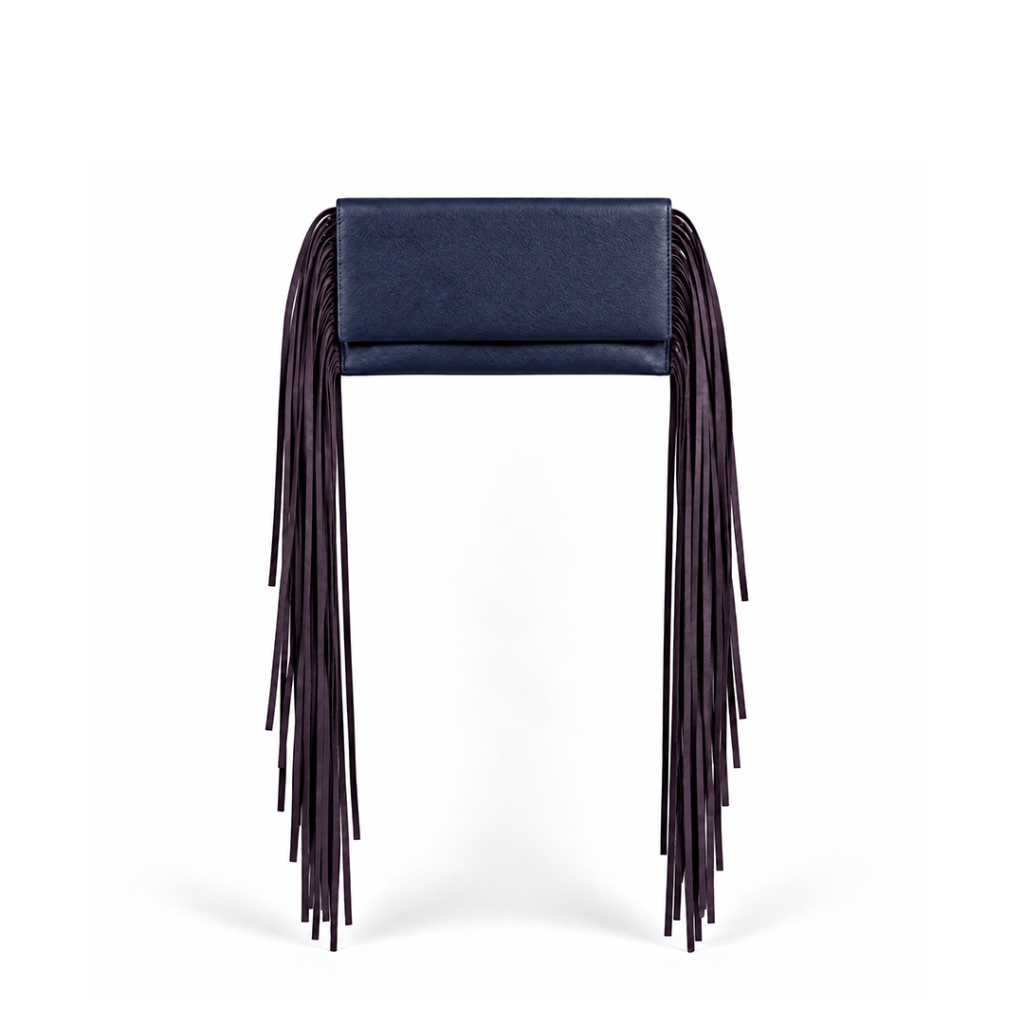Suedmod The Fringe Bag Navy Mor Püsküllü Deri Çanta