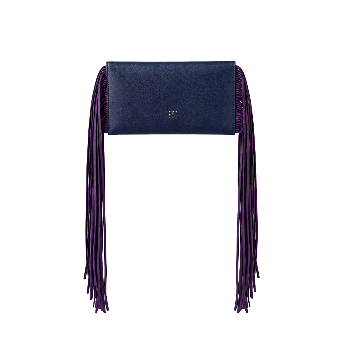 Suedmod The Fringe Bag Navy Mor Püsküllü Deri Çanta - Görsel 2