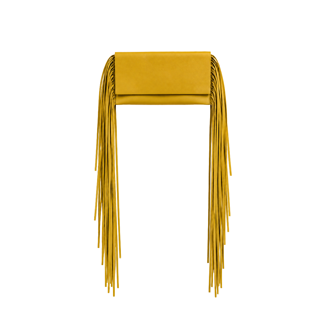 Suedmod The Fringe Bag Sarı Püsküllü Deri Çanta