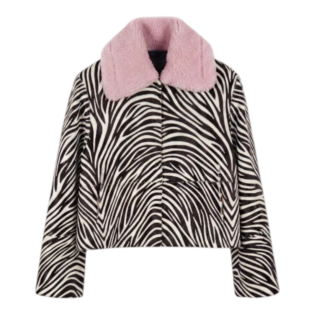 Zebra Coat Deri Kadın Ceket