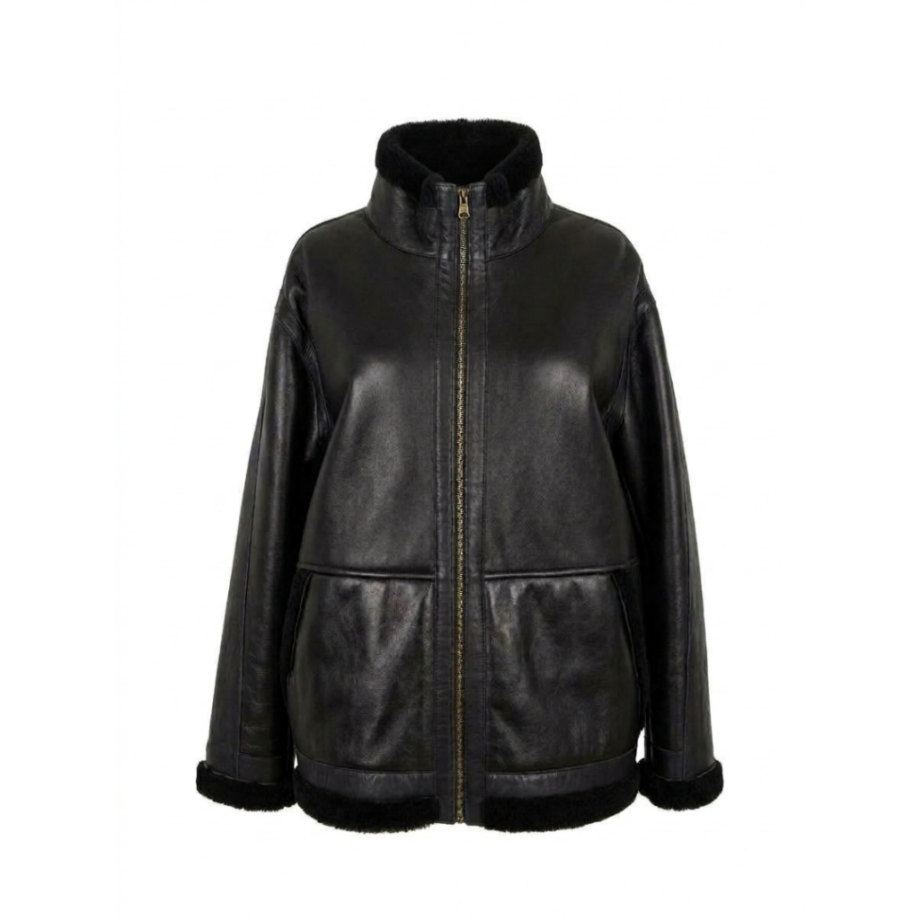 gold zip biker jacket 85052