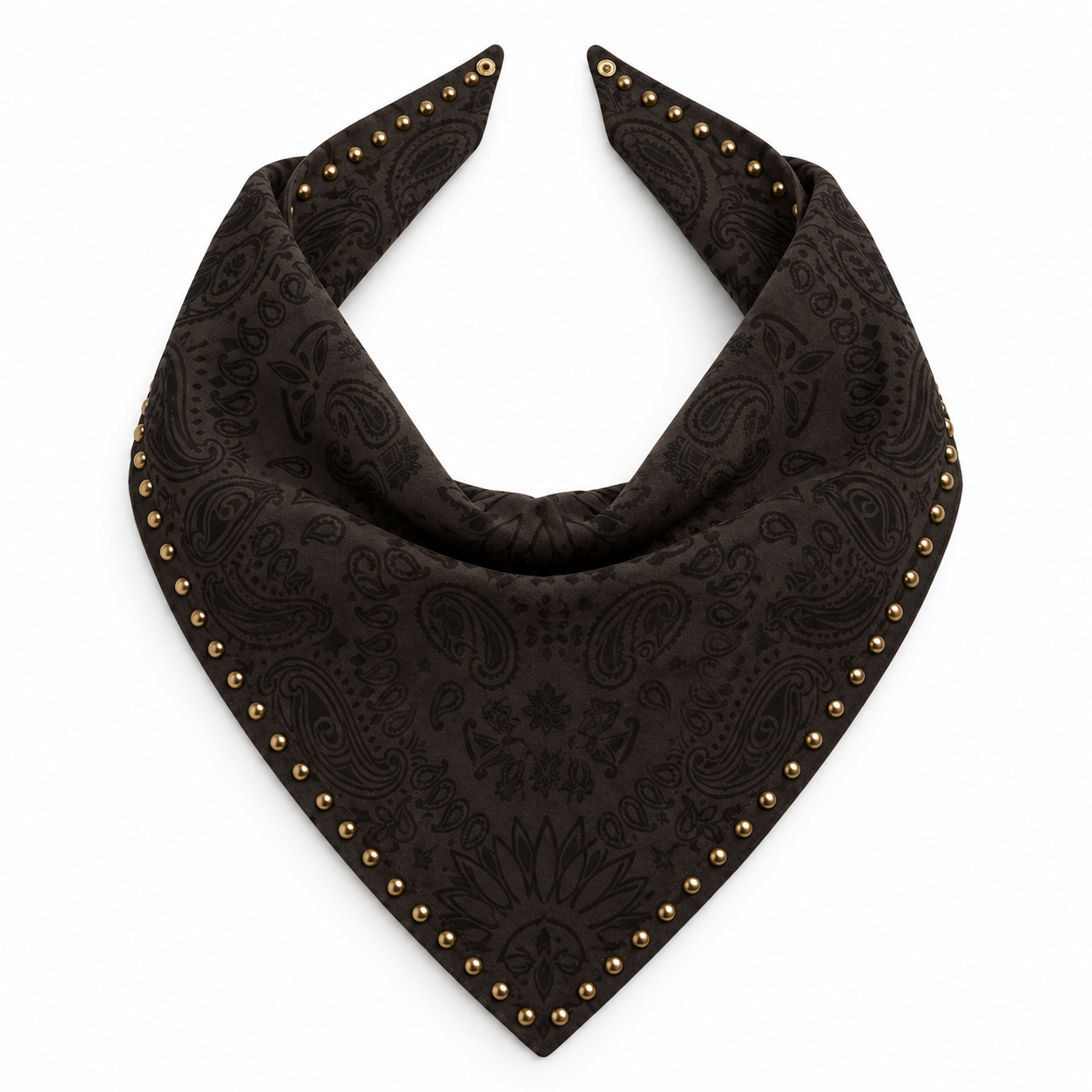 Studded Small Siyah Gold Zımbalı Şal Desen Süet Şal