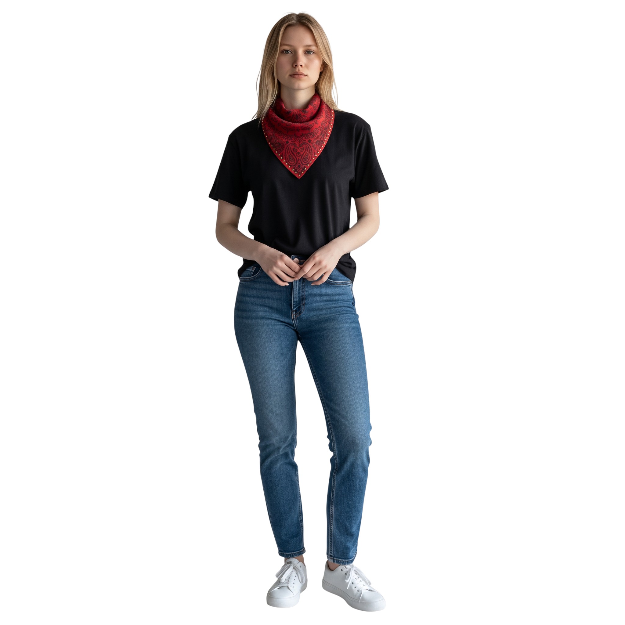 Suedmod Studded Small Kırmızı Süet Şal - Görsel 2
