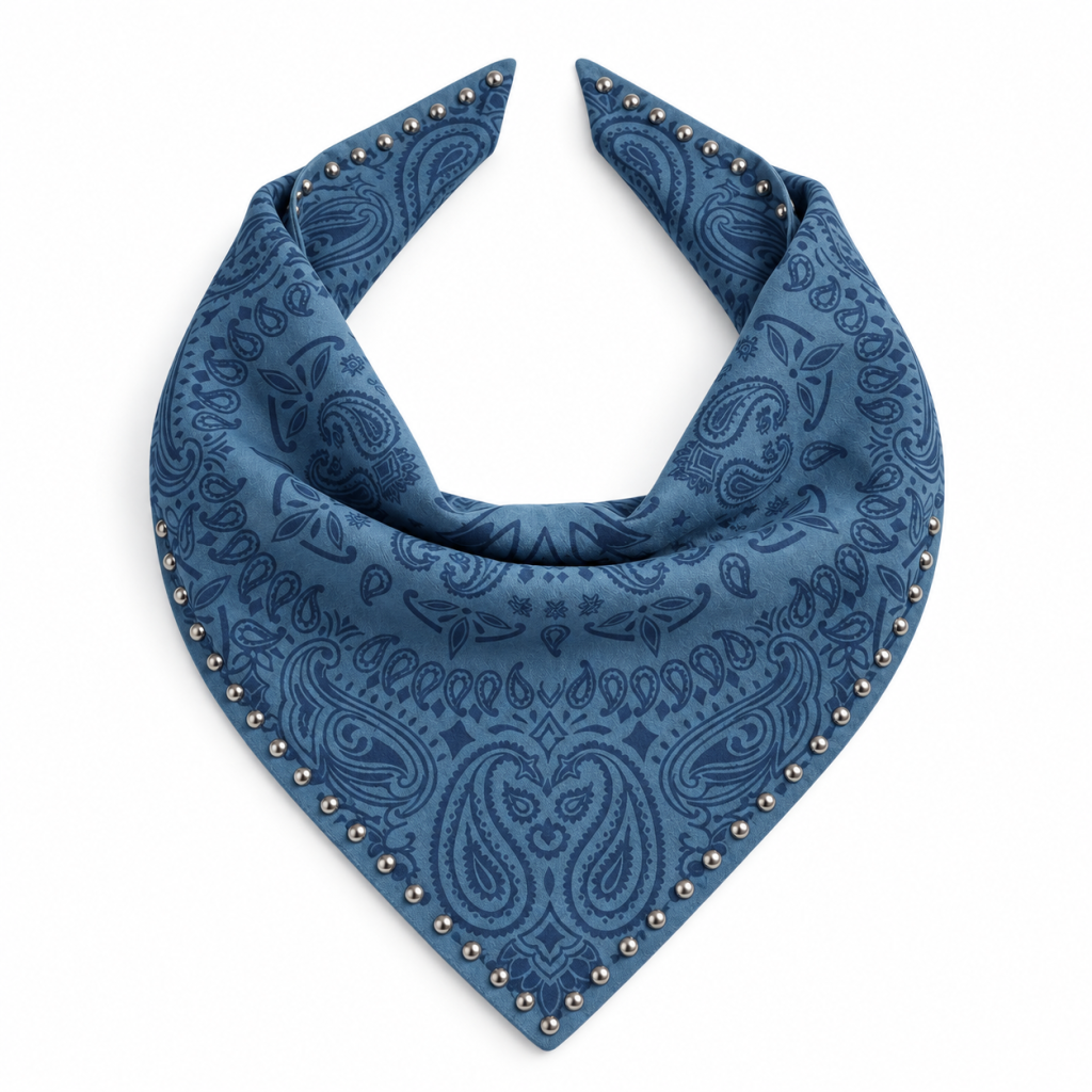 Suedmod Paisley Small Şal Denim Mavi